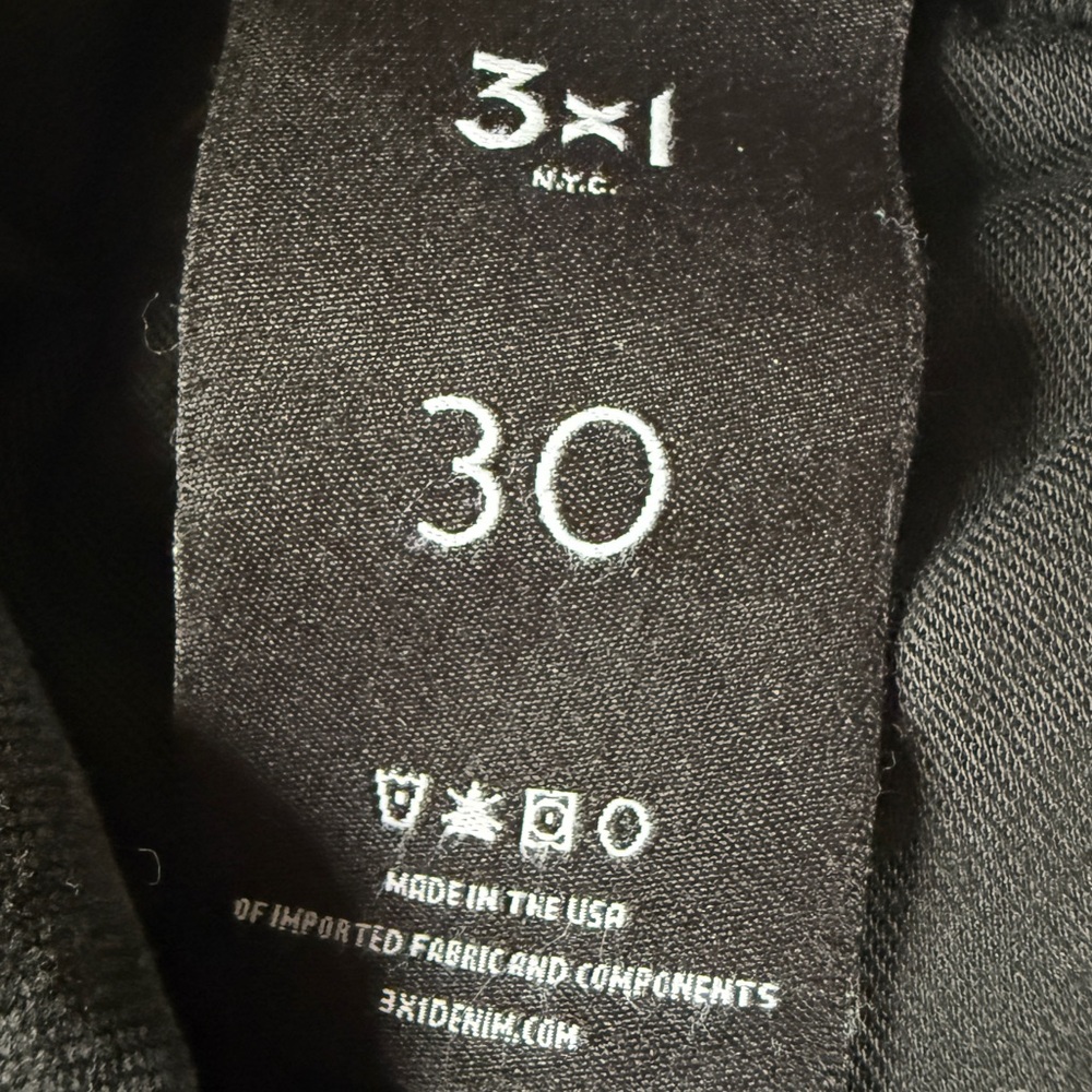 3x1 NYC Denim Austin Crop Fray Straight-Leg Jeans Rush Washed Black Gray Size 30 - Picture 11 of 11